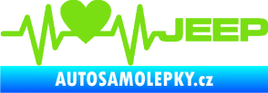 Samolepka Srdeční tep 080 pravá Jeep zelená kawasaki