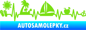 Samolepka Srdeční tep 094 pravá dovolená u moře zelená kawasaki