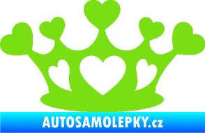 Samolepka Srdíčka korunka zelená kawasaki