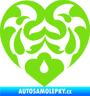 Samolepka Srdíčko 007 zelená kawasaki