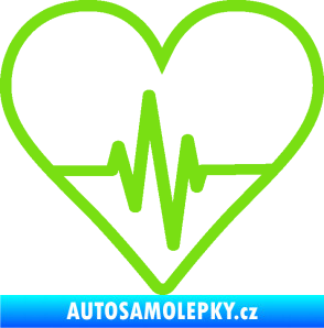 Samolepka Srdíčko 017 ekg křivka zelená kawasaki