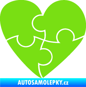 Samolepka Srdíčko 018 pravá puzzle zelená kawasaki