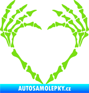 Samolepka Srdíčko z kostí zelená kawasaki