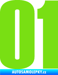 Samolepka Startovní číslo 01 typ 2 zelená kawasaki
