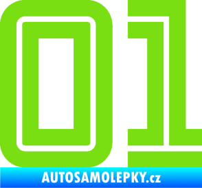 Samolepka Startovní číslo 01 typ 7 zelená kawasaki