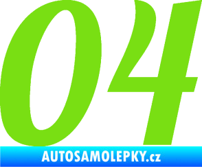 Samolepka Startovní číslo 04 typ 3 zelená kawasaki