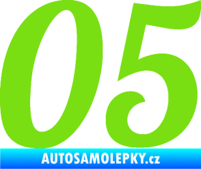 Samolepka Startovní číslo 05 typ 3 zelená kawasaki