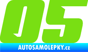 Samolepka Startovní číslo 05 typ 6 zelená kawasaki