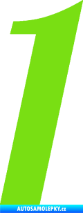 Samolepka Startovní číslo 1 typ 3 zelená kawasaki