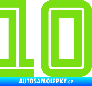 Samolepka Startovní číslo 10 typ 7 zelená kawasaki