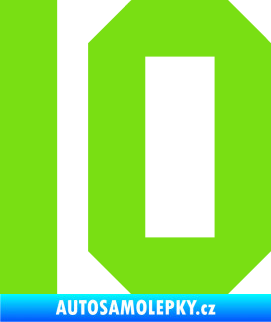 Samolepka Startovní číslo 10 zelená kawasaki