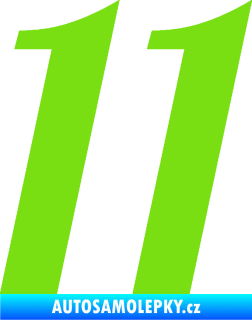 Samolepka Startovní číslo 11 typ 3   zelená kawasaki