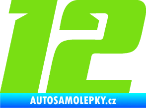 Samolepka Startovní číslo 12 typ 6 zelená kawasaki