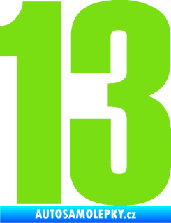 Samolepka Startovní číslo 13 typ 2    zelená kawasaki