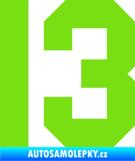 Samolepka Startovní číslo 13 zelená kawasaki