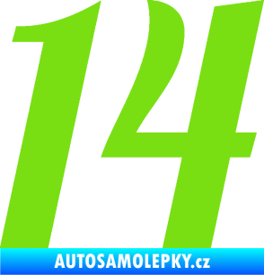 Samolepka Startovní číslo 14 typ 3      zelená kawasaki