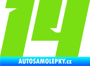 Samolepka Startovní číslo 14 typ 6 zelená kawasaki