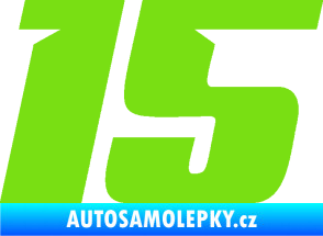 Samolepka Startovní číslo 15 typ 6 zelená kawasaki
