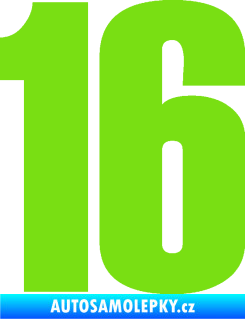 Samolepka Startovní číslo 16 typ 2   zelená kawasaki