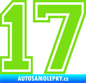 Samolepka Startovní číslo 17 typ 4 zelená kawasaki