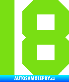 Samolepka Startovní číslo 18 zelená kawasaki