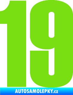 Samolepka Startovní číslo 19 typ 2      zelená kawasaki