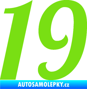 Samolepka Startovní číslo 19 typ 3          zelená kawasaki