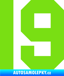 Samolepka Startovní číslo 19 zelená kawasaki
