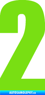 Samolepka Startovní číslo 2 typ 2   zelená kawasaki