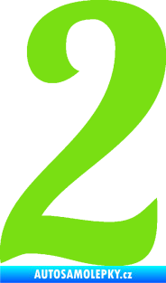 Samolepka Startovní číslo 2 typ 3 zelená kawasaki