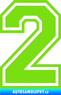 Samolepka Startovní číslo 2 typ 4 zelená kawasaki