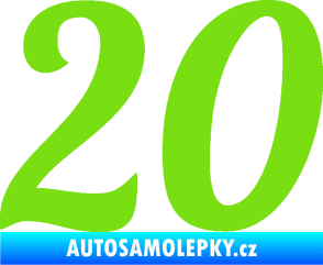 Samolepka Startovní číslo 20 typ 3           zelená kawasaki