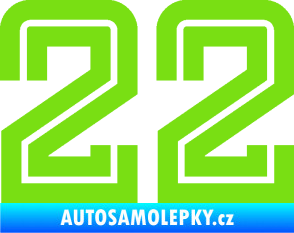 Samolepka Startovní číslo 22 typ 7 zelená kawasaki