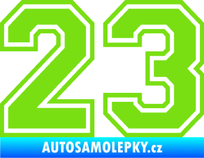 Samolepka Startovní číslo 23 typ 4 zelená kawasaki