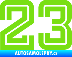 Samolepka Startovní číslo 23 typ 7 zelená kawasaki