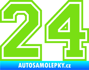 Samolepka Startovní číslo 24 typ 4 zelená kawasaki