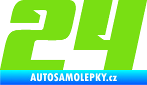 Samolepka Startovní číslo 24 typ 6 zelená kawasaki