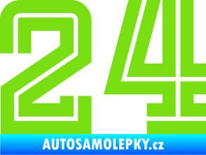 Samolepka Startovní číslo 24 typ 7 zelená kawasaki