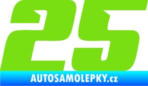Samolepka Startovní číslo 25 typ 6 zelená kawasaki