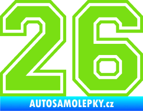 Samolepka Startovní číslo 26 typ 4 zelená kawasaki