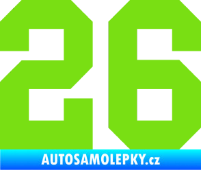 Samolepka Startovní číslo 26 zelená kawasaki