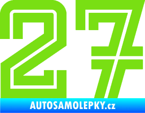 Samolepka Startovní číslo 27 typ 7 zelená kawasaki