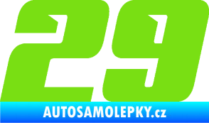 Samolepka Startovní číslo 29 typ 6 zelená kawasaki