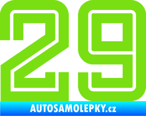 Samolepka Startovní číslo 29 typ 7 zelená kawasaki