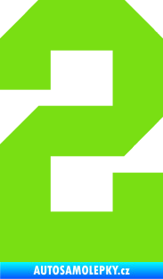 Samolepka Startovní číslo 2 zelená kawasaki