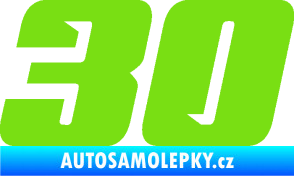 Samolepka Startovní číslo 30 typ 6 zelená kawasaki