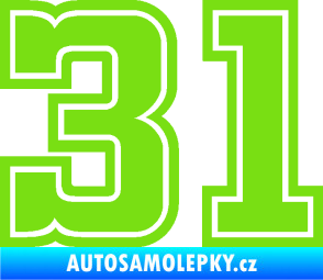Samolepka Startovní číslo 31 typ 5 zelená kawasaki