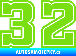 Samolepka Startovní číslo 32 typ 5 zelená kawasaki
