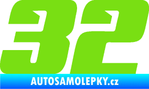 Samolepka Startovní číslo 32 typ 6 zelená kawasaki
