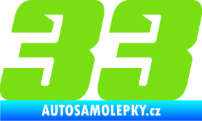 Samolepka Startovní číslo 33 typ 6 zelená kawasaki